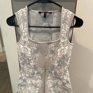 BCBGMaxAzria jacquard dress white pattern size xxs